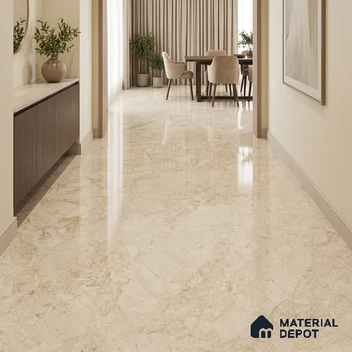 Marble Floor & Wall Tile TL 04398 C Endless Nicole Beige 6 ft x 4 ft Glossy Finish Vitrified Tile - 9 mm | Suitable For Living Room, Bedroom & Dining Area