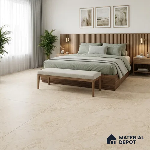 Marble Floor Tile TL 04398 D Endless Nicole Beige 6 ft x 4 ft Matte Carving Finish Colorbody Vitrified Tile - 15 mm | Suitable For Living Room, Bedroom & Dining Area