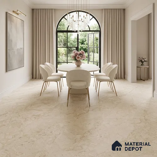 Marble Floor Tile TL 04398 D Endless Nicole Beige 6 ft x 4 ft Matte Carving Finish Colorbody Vitrified Tile - 15 mm | Suitable For Living Room, Bedroom & Dining Area
