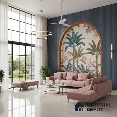 Budget Friendly Large Format Marble Floor Tile TL 04400 Terix Pearl Glossy Finish Vitrified Colorbody Tile - 15 mm | Suitable for Living Room, Bedroom, Office | Adhesive and Spacers Must be Used During Installation