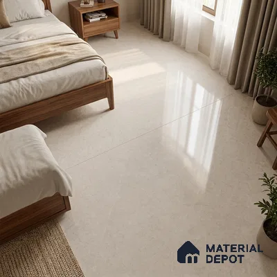 Large Format Avira Bianco TL 04401 C Marble Tile 6 ft x 4 ft Vitrified Glossy Finish Floor Tile - 9 mm | Against Order
