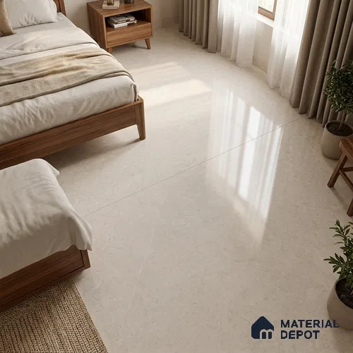 Large Format Avira Bianco TL 04401 C Marble Tile 6 ft x 4 ft Vitrified Glossy Finish Floor Tile - 9 mm | Against Order