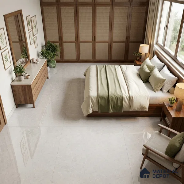 Marble Floor & Wall Tile TL 04401 G Avira Bianco 6 ft x 4 ft Pearl Finish Vitrified Tile - 9 mm | Suitable For Living Room, Bedroom & Dining Area