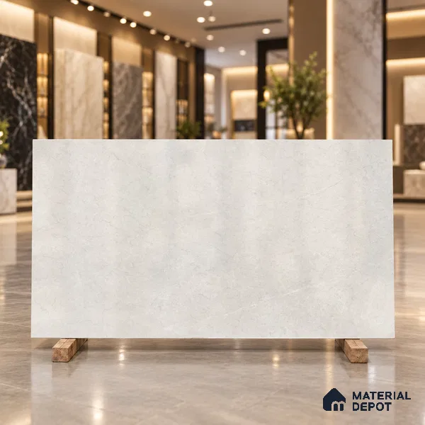 Marble Floor & Wall Tile TL 04401 G Avira Bianco 6 ft x 4 ft Pearl Finish Vitrified Tile - 9 mm | Suitable For Living Room, Bedroom & Dining Area