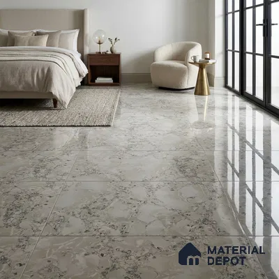 Marble Floor & Wall Tile TL 04411 Pista Smoke 4 ft x 2 ft Glossy Finish Granite Look Double Charge Vitrified Tile - 9 mm
