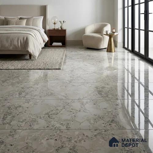 Marble Floor & Wall Tile TL 04411 Pista Smoke 4 ft x 2 ft Glossy Finish Granite Look Double Charge Vitrified Tile - 9 mm