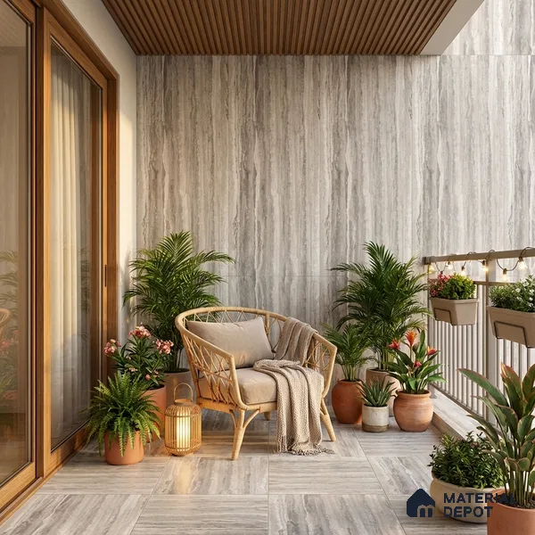 TL 04461 Tivoli Grey 1200 x 600 mm Digital Punch Matte Finish Vitrified Tile - 9 mm (Sample)