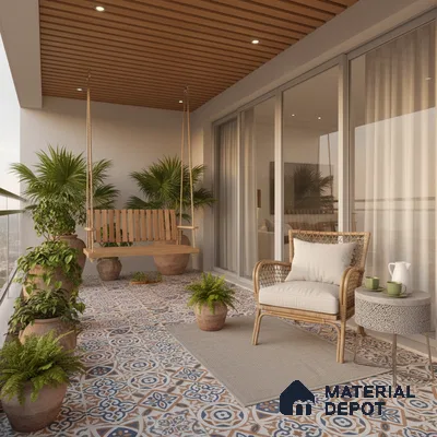 Moroccan Floor & Wall Tile TL 04670 F Florencia Soumaya Orange 2 ft x 2 ft -  Porcelain Matte Finish 8 mm | Suitable for Kitchen, Bathroom, Dining Area | Please Expect a Slight Variation of Pattern