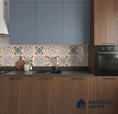 Moroccan Floor & Wall Tile TL 04670 F Florencia Soumaya Orange 2 ft x 2 ft -  Porcelain Matte Finish 8 mm | Suitable for Kitchen, Bathroom, Dining Area | Please Expect a Slight Variation of Pattern