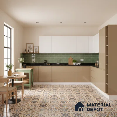 Moroccan Floor & Wall Tile TL 04670 F Florencia Soumaya Orange 2 ft x 2 ft -  Porcelain Matte Finish 8 mm | Suitable for Kitchen, Bathroom, Dining Area | Please Expect a Slight Variation of Pattern