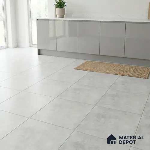 Cement Wall & Floor Tile TL 04672 B Nimbus Carrara Giola White washed/weathered Surface 2 ft x 2 ft Porcelain Matte Finish 8 mm | Suitable for Living Room, Bedroom, Bathroom, Kitchen & Balcony