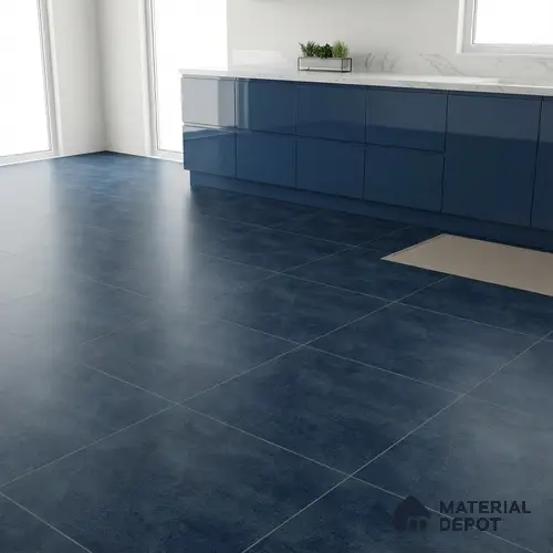 Cement Wall & Floor Tile TL 04672 D Nimbus Midnight Navy washed/weathered Surface 2 ft x 2 ft Porcelain Matte Finish 8 mm | Suitable for Living Room, Bedroom, Bathroom, Kitchen & Balcony