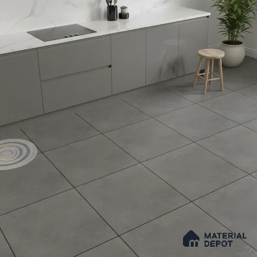 Cement Wall & Floor Tile TL 04672 G Nimbus Roman stone washed/weathered Surface 2 ft x 2 ft Porcelain Matte Finish 8 mm | Suitable for Living Room, Bedroom, Bathroom, Kitchen & Balcony