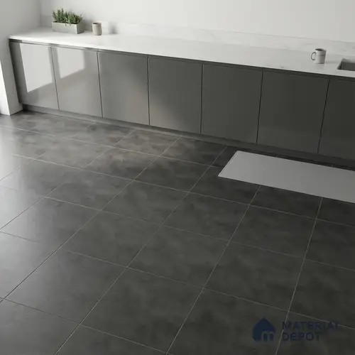 Cement Wall & Floor Tile TL 04672 Nimbus Charcoal Black washed/weathered Surface 2 ft x 2 ft Porcelain Matte Finish 8 mm | Suitable for Living Room, Bedroom, Bathroom, Kitchen & Balcony