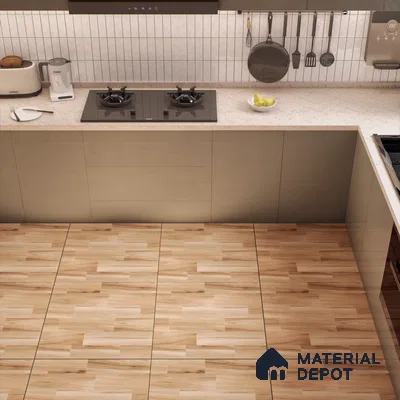 Wooden Tile TL 04674 Maple Elegant Pale Brown 2 ft x 2 ft Porcelain Matte Finish 8 mm | Suitable for Living Room, Bedroom, Bathroom, Kitchen & Balcony