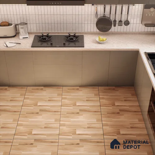 Wooden Tile TL 04674 Maple Elegant Pale Brown 2 ft x 2 ft Porcelain Matte Finish 8 mm | Suitable for Living Room, Bedroom, Bathroom, Kitchen & Balcony