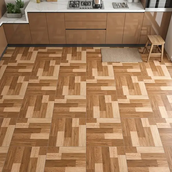 Wooden Tile TL 04677 Maple Miele Brown 2 ft x 2 ft Porcelain Matte Finish 8 mm | Suitable for Living Room, Bedroom, Bathroom, Kitchen & Balcony