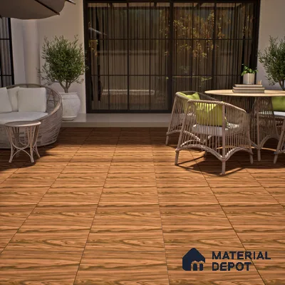 Wooden Tile TL 04679 Maple Elegant Dark Brown 2 ft x 2 ft Porcelain Matte Finish 8 mm | Suitable for Living Room, Bedroom, Bathroom, Kitchen & Balcony