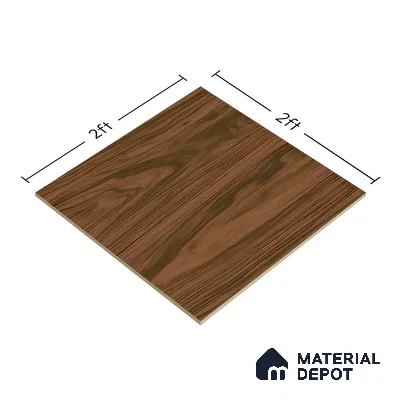 Wooden Tile TL 04679 Maple Elegant Dark Brown 2 ft x 2 ft Porcelain Matte Finish 8 mm | Suitable for Living Room, Bedroom, Bathroom, Kitchen & Balcony