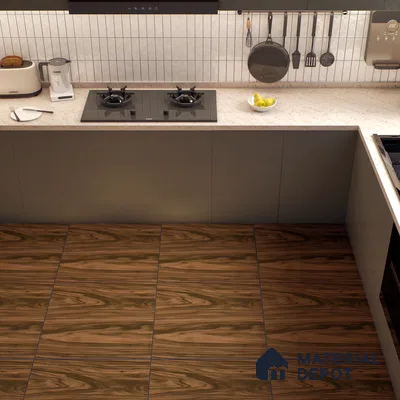 Wooden Tile TL 04679 Maple Elegant Dark Brown 2 ft x 2 ft Porcelain Matte Finish 8 mm | Suitable for Living Room, Bedroom, Bathroom, Kitchen & Balcony
