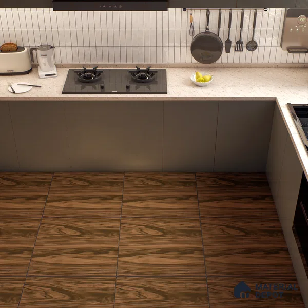 Wooden Tile TL 04679 Maple Elegant Dark Brown 2 ft x 2 ft Porcelain Matte Finish 8 mm | Suitable for Living Room, Bedroom, Bathroom, Kitchen & Balcony