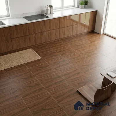 Wooden Tile TL 04679 Maple Elegant Dark Brown 2 ft x 2 ft Porcelain Matte Finish 8 mm | Suitable for Living Room, Bedroom, Bathroom, Kitchen & Balcony (Sample)
