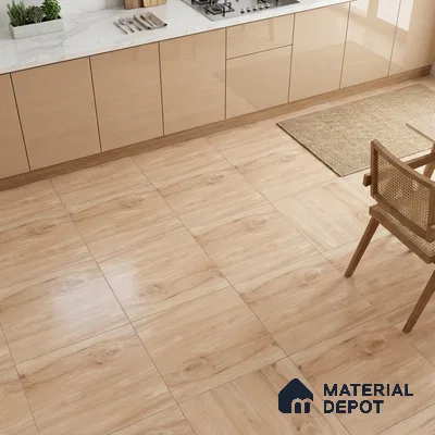 Wooden Tile TL 04682 Maple Nocciola Brown 2 ft x 2 ft Porcelain Matte Finish 8 mm | Suitable for Living Room, Bedroom, Bathroom, Kitchen & Balcony