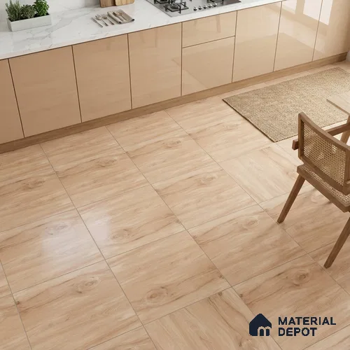 Wooden Tile TL 04682 Maple Nocciola Brown 2 ft x 2 ft Porcelain Matte Finish 8 mm | Suitable for Living Room, Bedroom, Bathroom, Kitchen & Balcony