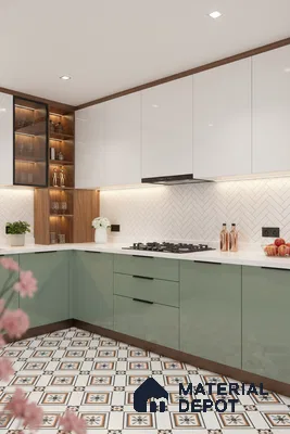 Faux Subway Wall Tile TL 04684 Herringbone Solara Echo White 2 ft x 1 ft Ceramic Glossy Finish - 9 mm | Suitable For Kitchen, Bathroom Walls and Backsplashes | Please Expect a Slight Variation of Pattern