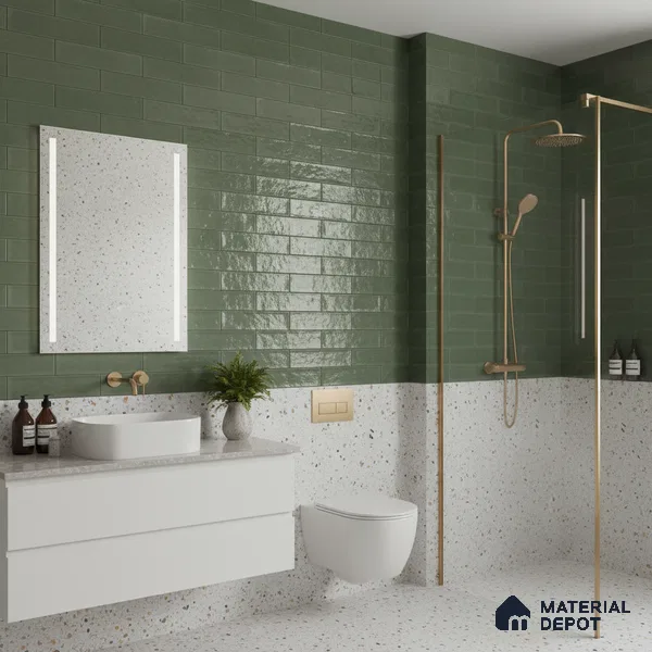 Faux Subway Wall Tile TL 04685 D Brick Solara Dyna Azul 2 ft x 1 ft Ceramic Glossy Finish - 9 mm | Suitable For Kitchen, Bathroom Walls and Backsplashes | Please Expect a Slight Variation of Pattern