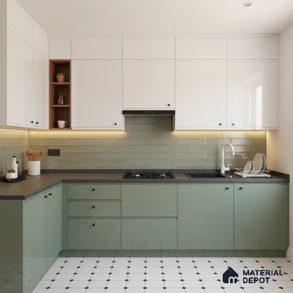 Faux Subway Wall Tile TL 04685 E Brick Solara Emerald Green 2 ft x 1 ft Ceramic Glossy Finish - 9 mm | Suitable For Kitchen, Bathroom Walls and Backsplashes | Please Expect a Slight Variation of Pattern