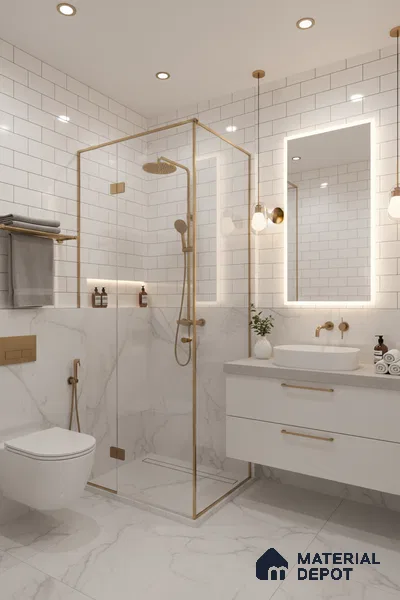Faux Subway Wall Tile TL 04685 H Brick Solara Bright White 2 ft x 1 ft Ceramic Glossy Finish - 9 mm | Suitable For Kitchen, Bathroom Walls and Backsplashes | Please Expect a Slight Variation of Pattern (Sample)