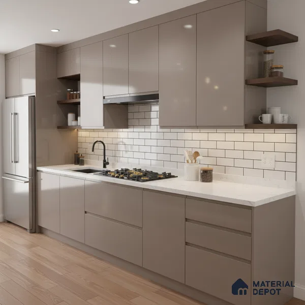 Faux Subway Wall Tile TL 04685 H Brick Solara Bright White 2 ft x 1 ft Ceramic Glossy Finish - 9 mm | Suitable For Kitchen, Bathroom Walls and Backsplashes | Please Expect a Slight Variation of Pattern (Sample)