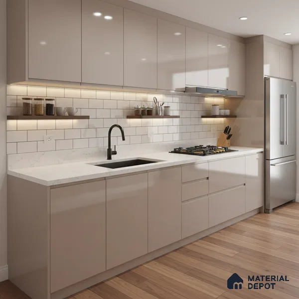 Faux Subway Wall Tile TL 04685 H Brick Solara Bright White 2 ft x 1 ft Ceramic Glossy Finish - 9 mm | Suitable For Kitchen, Bathroom Walls and Backsplashes | Please Expect a Slight Variation of Pattern (Sample)