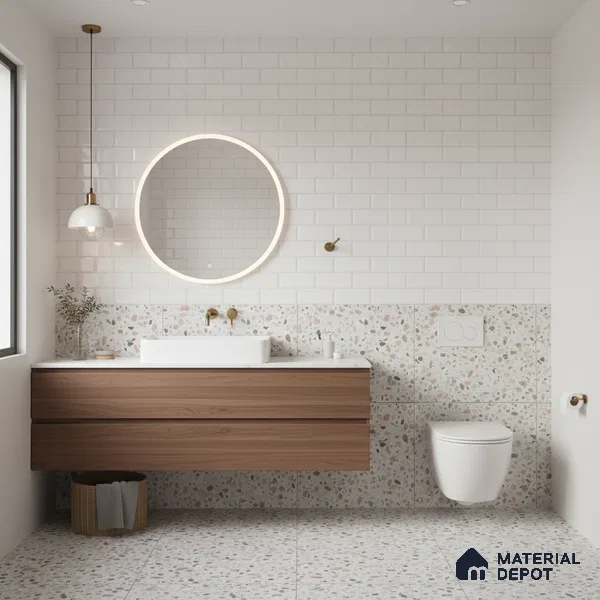 Faux Subway Wall Tile TL 04685 J Brick Solara Ice White 2 ft x 1 ft Ceramic Glossy Finish - 9 mm | Suitable For Kitchen, Bathroom Walls and Backsplashes | Please Expect a Slight Variation of Pattern