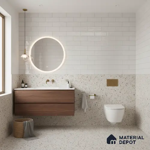 Faux Subway Wall Tile TL 04685 K Brick Solara Basque White 2 ft x 1 ft Ceramic Glossy Finish - 9 mm | Suitable For Kitchen, Bathroom Walls and Backsplashes | Please Expect a Slight Variation of Pattern