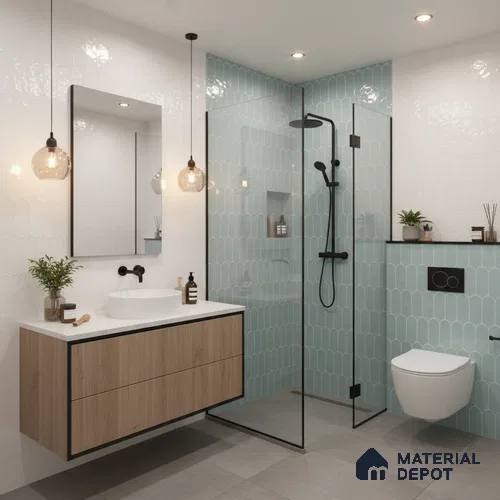Faux Subway Wall Tile TL 04686 C Popsicle Solara Skylar Blue 2 ft x 1 ft Ceramic Glossy Finish - 9 mm | Suitable For Kitchen, Bathroom Walls and Backsplashes | Please Expect a Slight Variation of Pattern