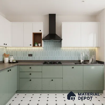 Faux Subway Wall Tile TL 04686 C Popsicle Solara Skylar Blue 2 ft x 1 ft Ceramic Glossy Finish - 9 mm | Suitable For Kitchen, Bathroom Walls and Backsplashes | Please Expect a Slight Variation of Pattern (Sample)