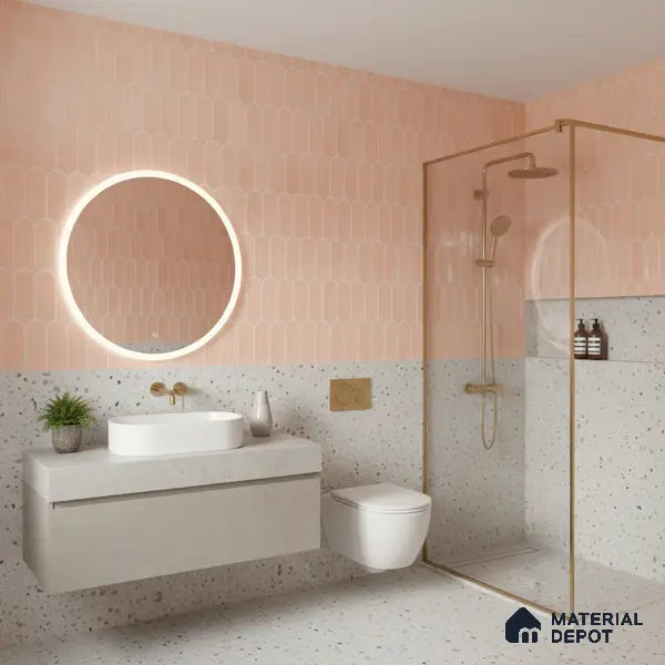 Faux Subway Wall Tile TL 04686 D Popsicle Solara Mauve Pink 2 ft x 1 ft Ceramic Glossy Finish - 9 mm | Suitable For Kitchen, Bathroom Walls and Backsplashes | Please Expect a Slight Variation of Pattern