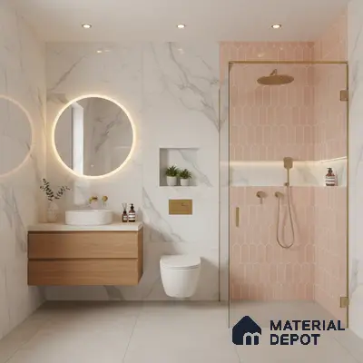 Faux Subway Wall Tile TL 04686 D Popsicle Solara Mauve Pink 2 ft x 1 ft Ceramic Glossy Finish - 9 mm | Suitable For Kitchen, Bathroom Walls and Backsplashes | Please Expect a Slight Variation of Pattern