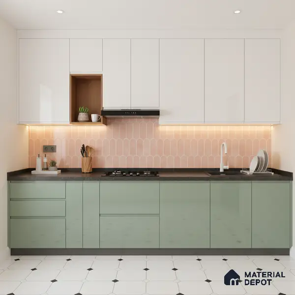 Faux Subway Wall Tile TL 04686 D Popsicle Solara Mauve Pink 2 ft x 1 ft Ceramic Glossy Finish - 9 mm | Suitable For Kitchen, Bathroom Walls and Backsplashes | Please Expect a Slight Variation of Pattern