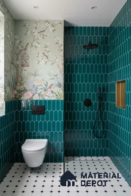 Faux Subway Wall Tile TL 04686 Popsicle Solara Aqua Blue 2 ft x 1 ft Ceramic Glossy Finish - 9 mm | Suitable For Kitchen, Bathroom Walls and Backsplashes | Please Expect a Slight Variation of Pattern (Sample)