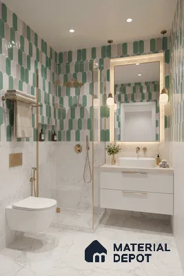 Faux Subway Wall Tile TL 04686 G Popsicle Solara Nashville Mixed White 2 ft x 1 ft Ceramic Glossy Finish - 9 mm | Suitable For Kitchen, Bathroom Walls and Backsplashes | Please Expect a Slight Variation of Pattern