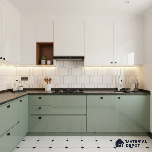 Faux Subway Wall Tile TL 04686 H Popsicle Solara Lilac White 2 ft x 1 ft Ceramic Glossy Finish - 9 mm | Suitable For Kitchen, Bathroom Walls and Backsplashes | Please Expect a Slight Variation of Pattern (Sample)