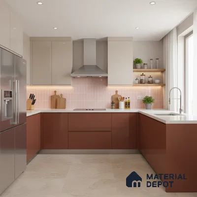 Faux Subway Wall Tile TL 04687 C Vertiline Brick Solara Kira Pink 2 ft x 1 ft Ceramic Glossy Finish - 9 mm | Suitable For Kitchen, Bathroom Walls and Backsplashes | Please Expect a Slight Variation of Pattern