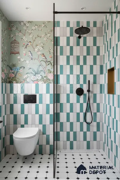 Faux Subway Wall Tile TL 04687 F Vertiline Brick Solara Dreamstone Mixed White 2 ft x 1 ft Ceramic Glossy Finish - 9 mm | Suitable For Kitchen, Bathroom Walls and Backsplashes | Please Expect a Slight Variation of Pattern