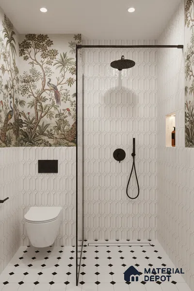 Faux Subway Wall Tile TL 04688 B Capsule Solara Carpaccio White 2 ft x 1 ft Ceramic Glossy Finish - 9 mm | Suitable For Kitchen, Bathroom Walls and Backsplashes | Please Expect a Slight Variation of Pattern