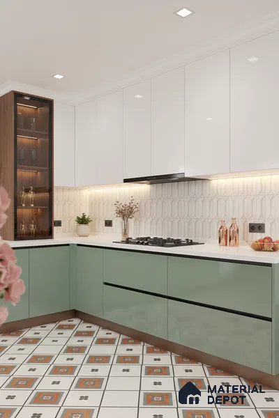 Faux Subway Wall Tile TL 04688 B Capsule Solara Carpaccio White 2 ft x 1 ft Ceramic Glossy Finish - 9 mm | Suitable For Kitchen, Bathroom Walls and Backsplashes | Please Expect a Slight Variation of Pattern