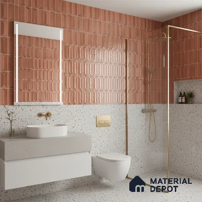 Faux Subway Wall Tile TL 04688 H Capsule Solara Mocha Brown 2 ft x 1 ft Ceramic Glossy Finish - 9 mm | Suitable For Kitchen, Bathroom Walls and Backsplashes | Please Expect a Slight Variation of Pattern (Sample)