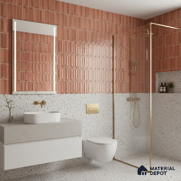 Faux Subway Wall Tile TL 04688 H Capsule Solara Mocha Brown 2 ft x 1 ft Ceramic Glossy Finish - 9 mm | Suitable For Kitchen, Bathroom Walls and Backsplashes | Please Expect a Slight Variation of Pattern (Sample)